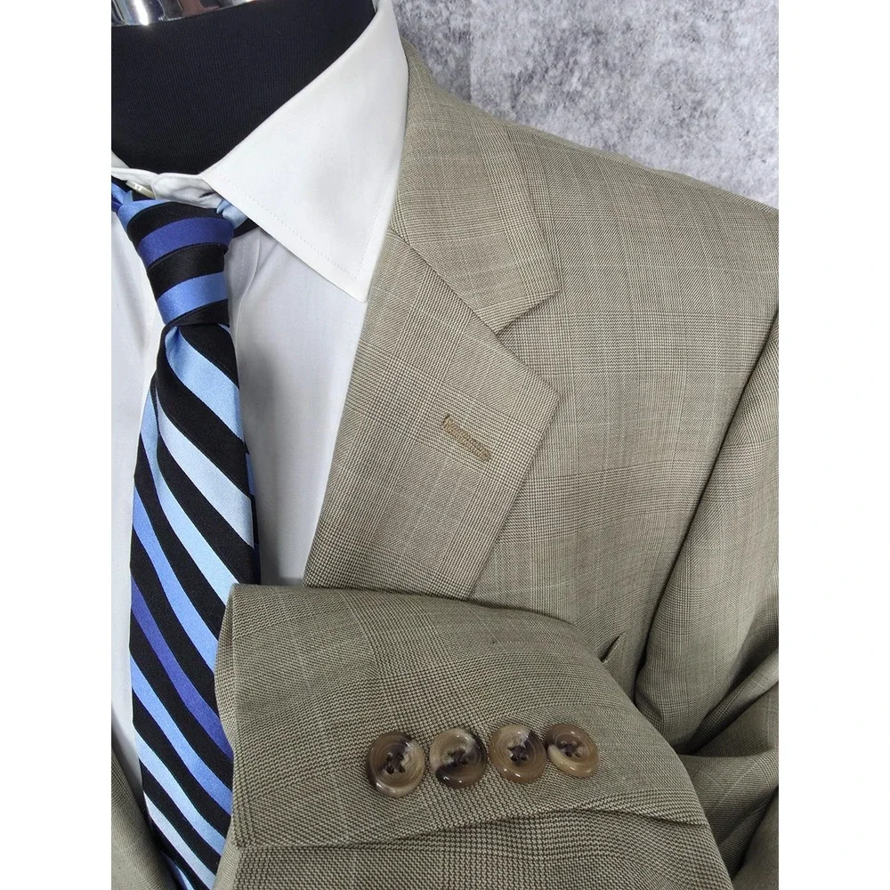 Jos A Bank Blazer Mens 44R Brown Sports Coat Jacket 2 Buttons Vent Wool Cashmere